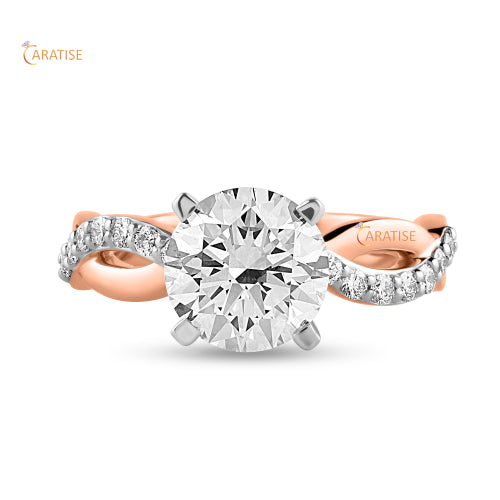 2.74 TDW Round Cut Diamond Engagement Ring 925 Silver