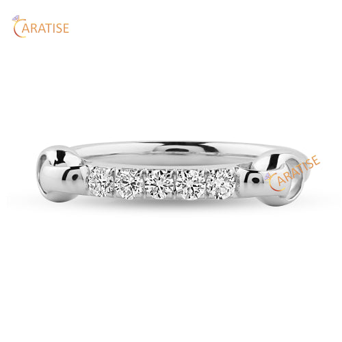 0.22 TDW Round Cut Moissanite Diamond Eternity Band Ring 925 Silver