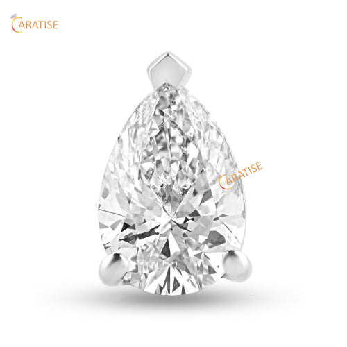 1.06 TDW Pear Diamond Solitaire Pendant 925 Silver