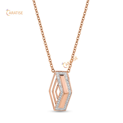 0.15 TDW Round Cut Diamond Pendant With Chain 925 Silver