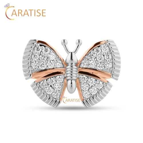 0.63 TDW Round Cut Diamond Engagement Ring 925 Silver