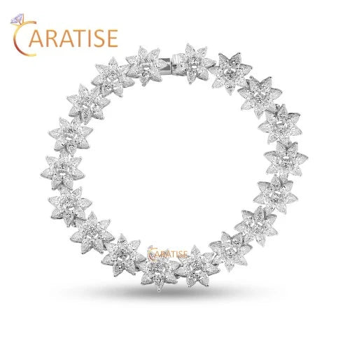 9.912 CT Pear & Round Cut Diamond Charm Bracelet 925 Silver