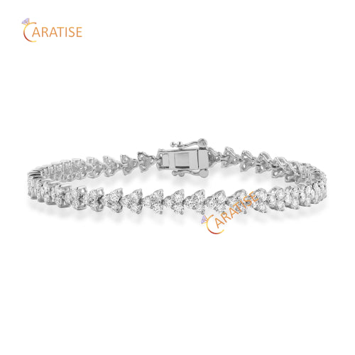 2.82 TDW Round Cut Diamond Tennis Bracelet 925 Silver