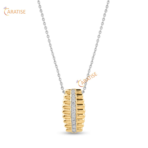 0.178 TDW Round Cut Diamond Custom Pendant 925 Silver