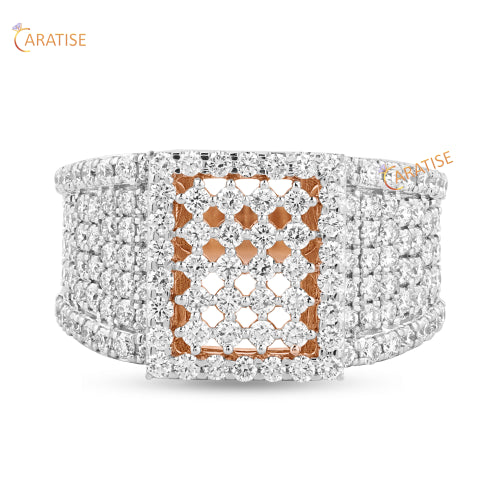 2.00 TDW Round Cut Diamond Enagement Ring 925 Silver