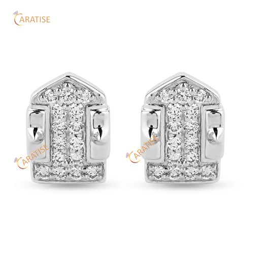 0.30 TDW Round Cut Diamond Earring 925 Silver
