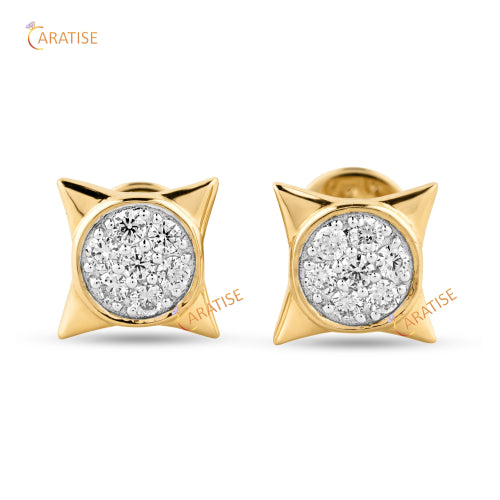 0.196 TDW Round Cut Diamond Earring 925 Silver