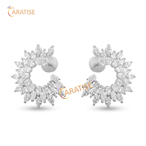 5.66 TDW Pear & Marquise Cut Diamond Earring 925 Silver