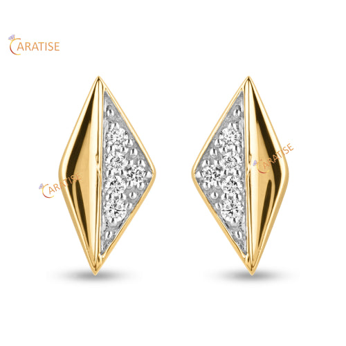 0.104 TDW Round Cut Diamond Earring 925 Silver