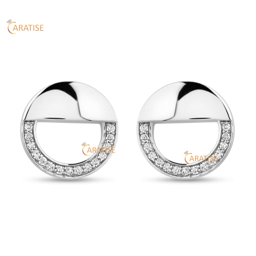 0.30 TDW Round Cut Diamond Earring 925 Silver
