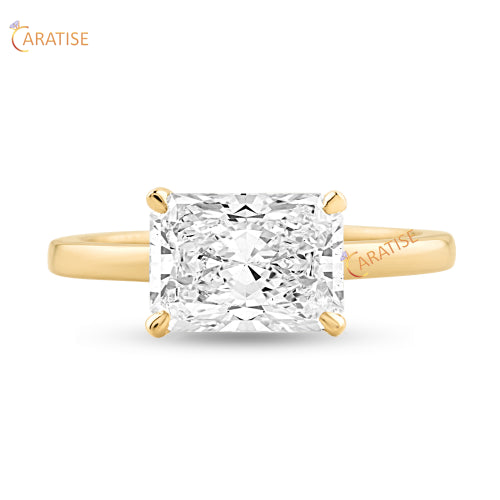 2.50 TDW Radiant Cut Diamond Solitaire Ring 925 Silver