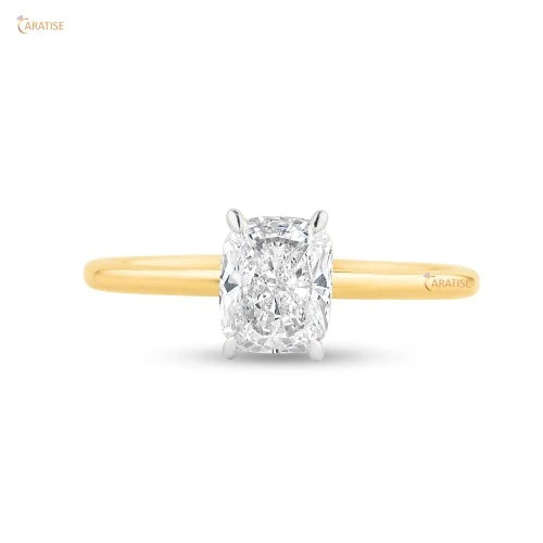 2.85 TDW Cushion Cut Diamond Solitaire Ring 925 Silver