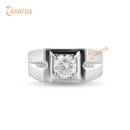 1.31 TDW Round Cut Moissanite Diamond Engagement Ring 925 Silver