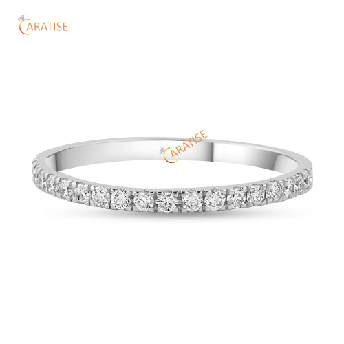 0.17 TDW Round Cut Moissanite Diamond Ring 925 Silver