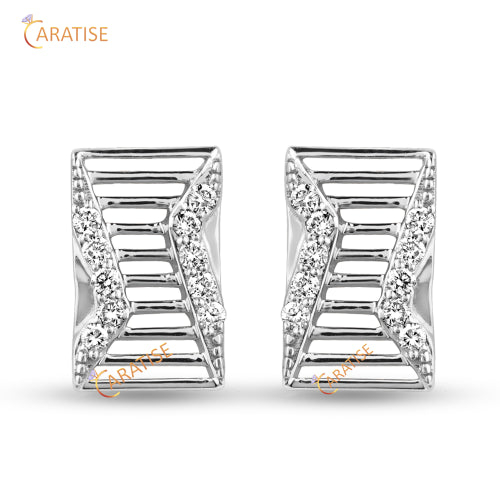 0.15 TDW Round Cut Diamond Earring | 925 Silver | Moissanite Diamond | Eco Friendly Diamond Earring