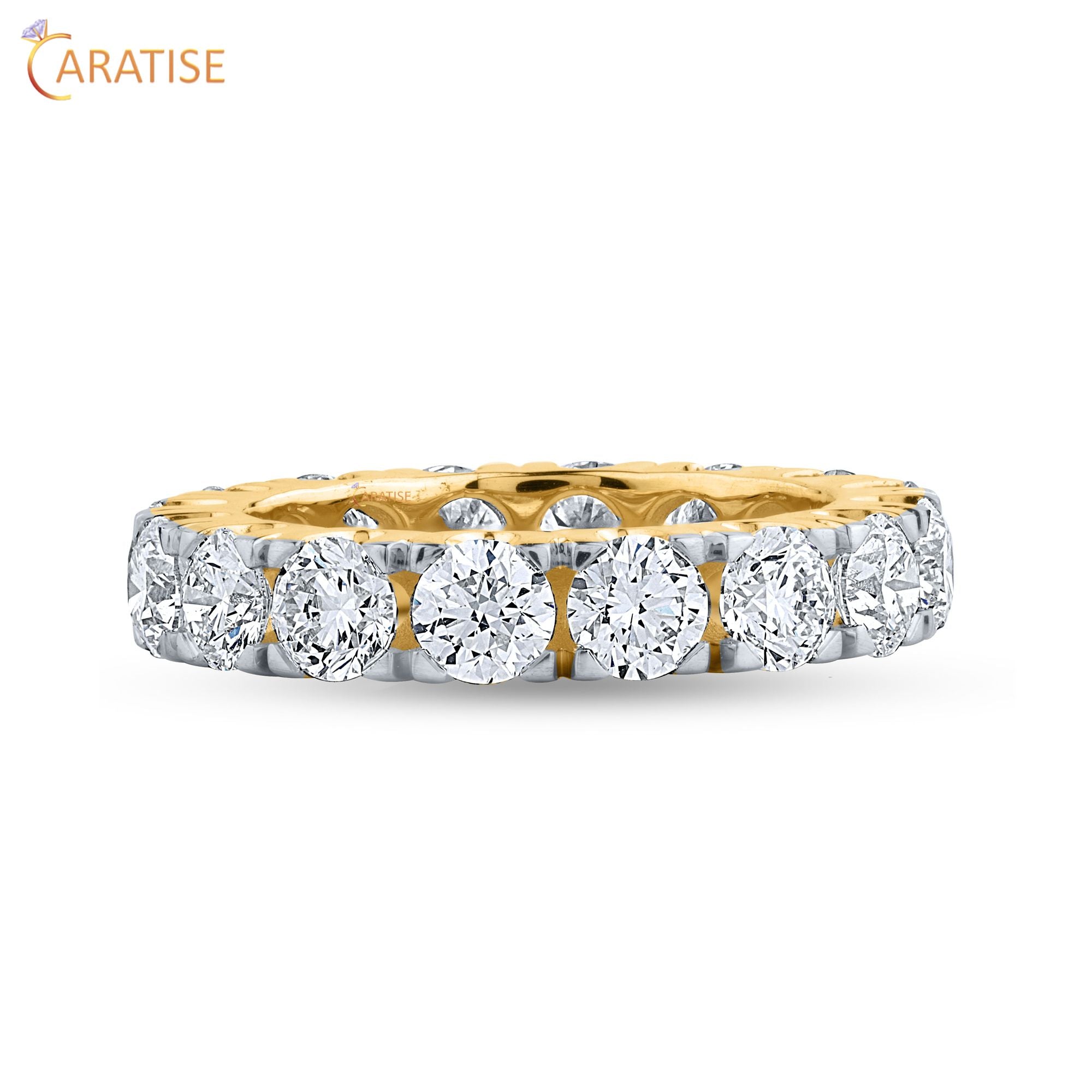 3.84 TDW Round Cut Moissanite Diamond Eternity Band| 925 Silver