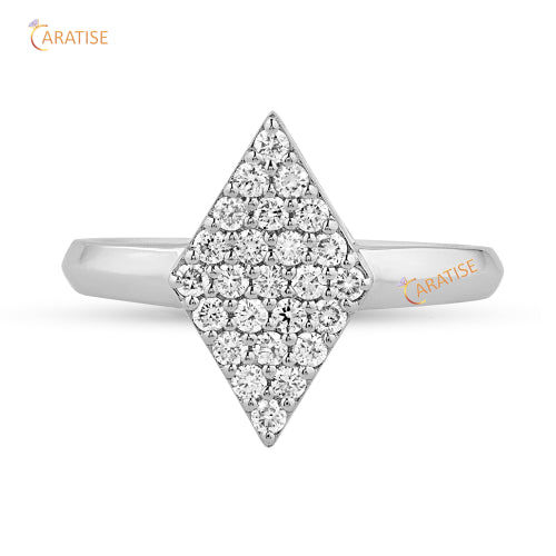 0.34 TDW Round Cut Moissanite Diamond Engagement Ring 925 Silver