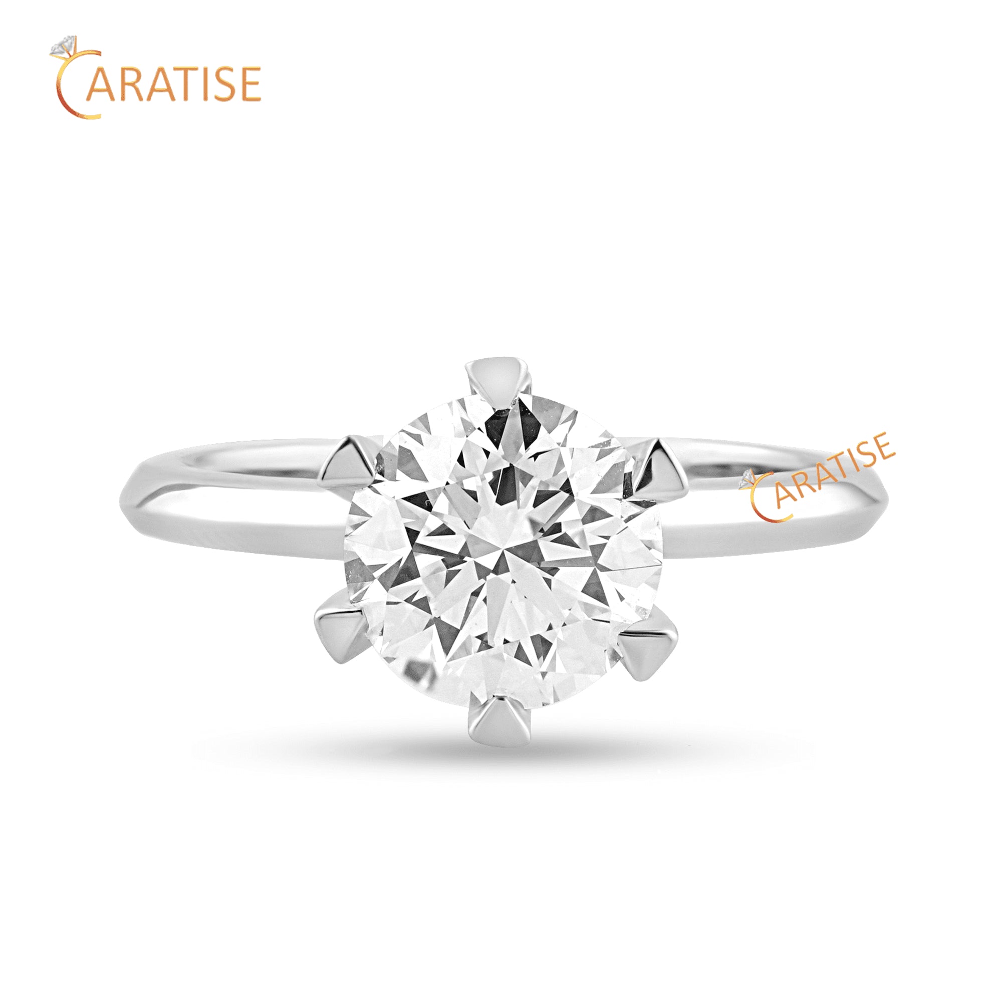 2.00 TDW Round Cut Diamond Solitaire Ring 925 Silver