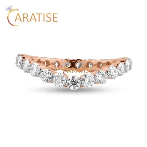 1.925 TDW Round Cut Diamond Ring 925 Silver