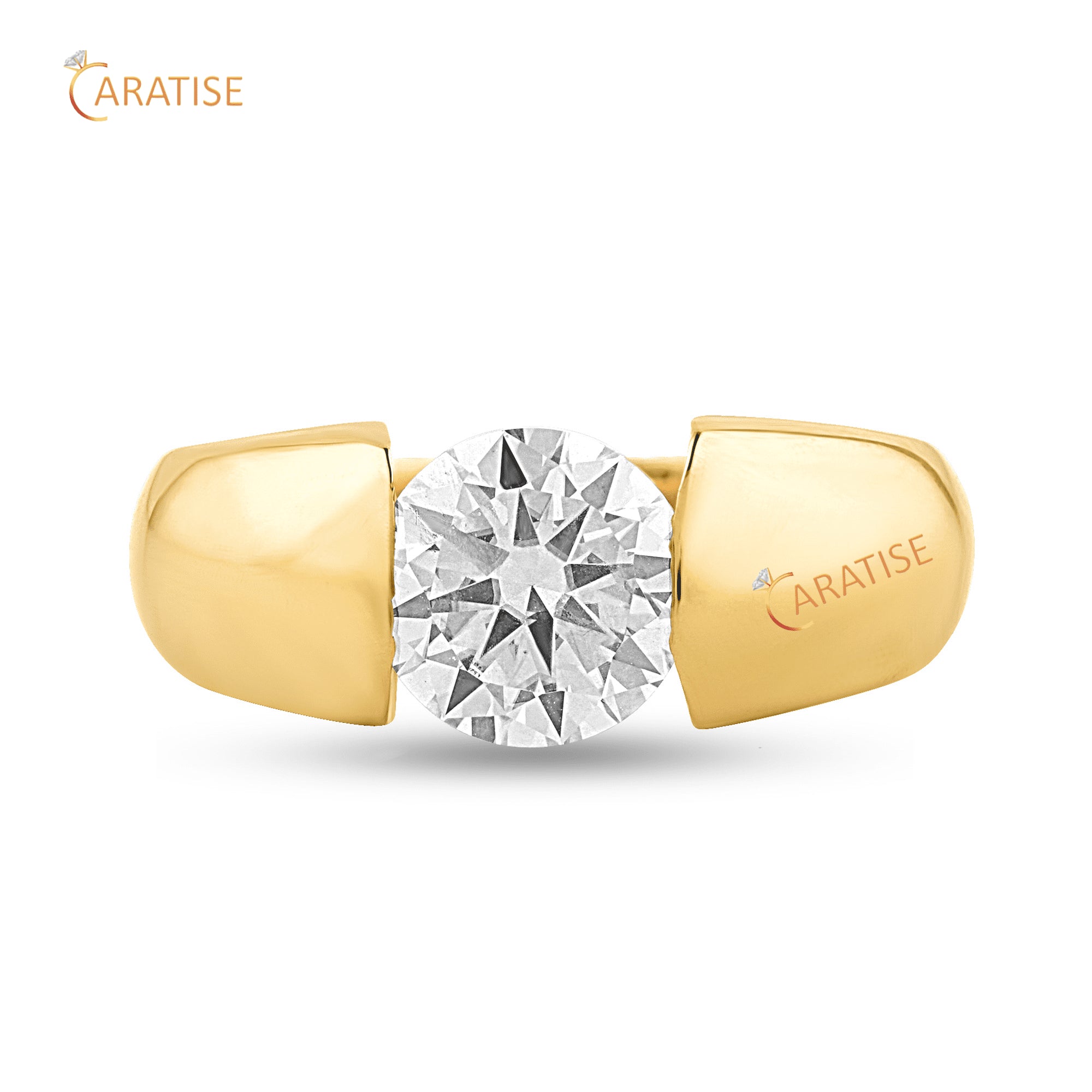 1.57 TDW Round Cut Diamond Solitaire Ring 925 Silver