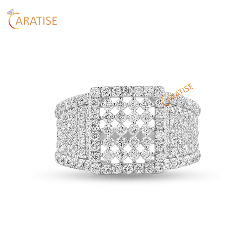 1.928 TDW Round Cut Men's Moissanite Diamond Engagement Ring 925 Silver