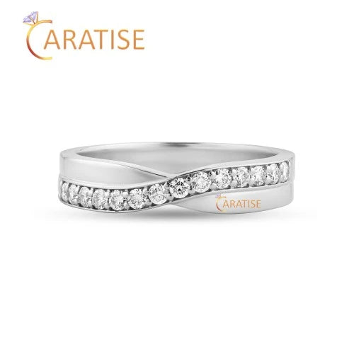 0.294 TDW Round Cut Diamond Eternity Band Ring 925 Silver