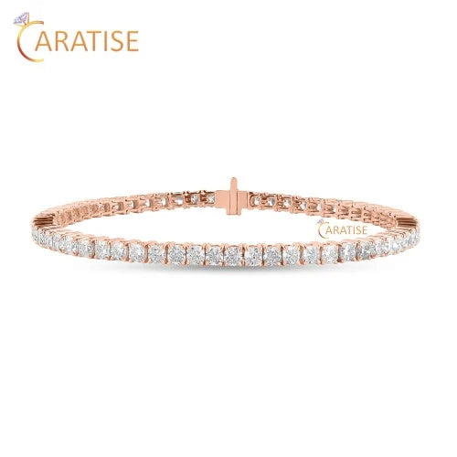 6.60 TDW Cushion Cut Diamond Tennis Bracelet 925 Silver