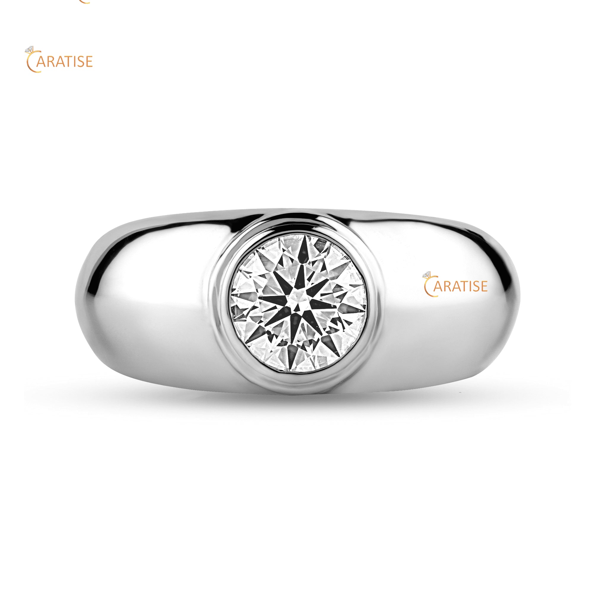 1.47 TDW Round Cut Diamond Solitaire Ring 925 Silver