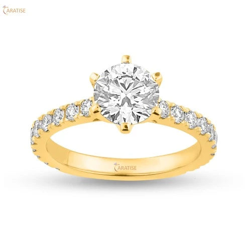 2.28 TDW Round Cut Moissanite Diamond Engagement Ring 925 Silver