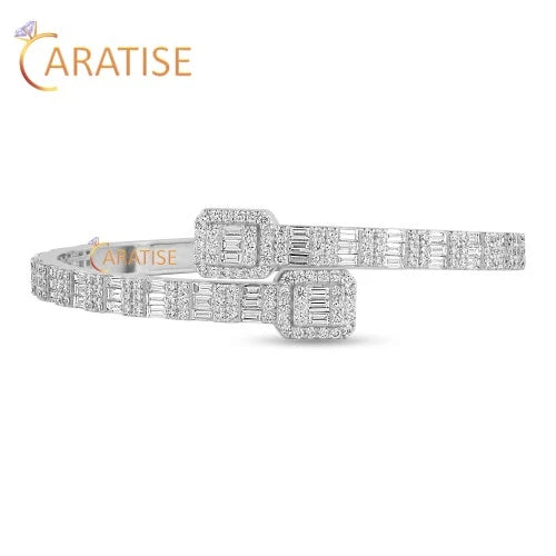 4.75 TDW Baguette And Round Cut Diamond 925 Silver