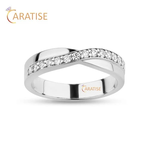 0.294 TDW Round Cut Diamond Eternity Band Ring 925 Silver