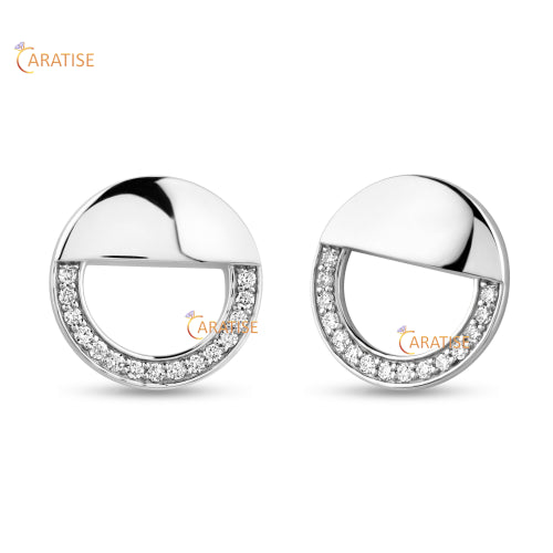 0.30 TDW Round Cut Diamond Earring 925 Silver