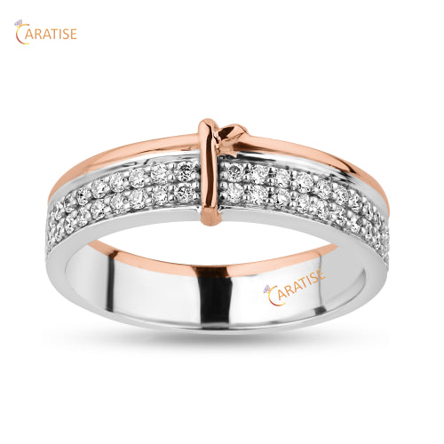 0.26 TDW Round Cut Moissanite Diamond Band Ring 925 Silver