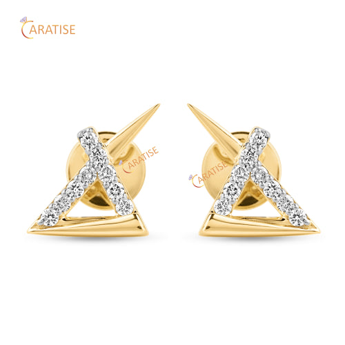 0.216 TDW Round Cut Diamond Earring 925 Silver