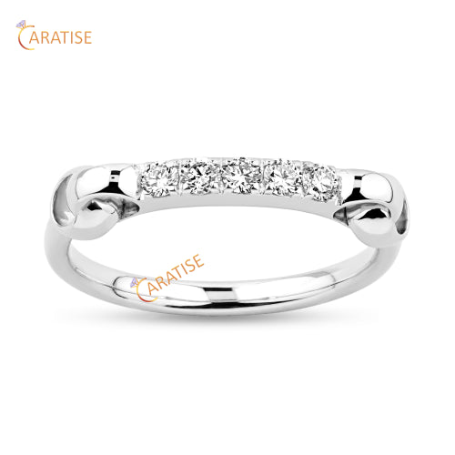 0.22 TDW Round Cut Moissanite Diamond Eternity Band Ring 925 Silver