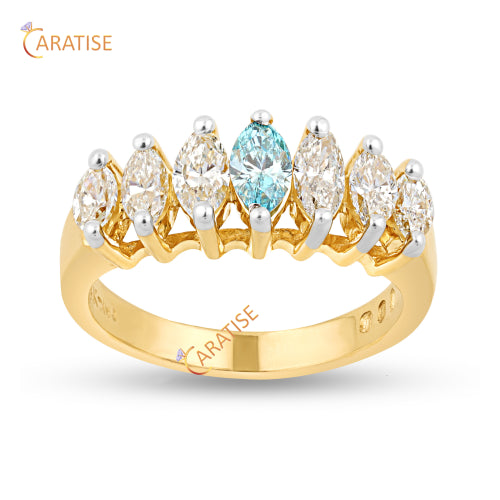 1.40 TDW F.B.Marquise & Marquise Cut Diamond Eternity Band Ring 925 Silver