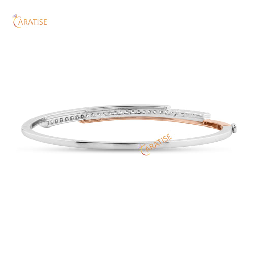 0.60 TDW Round Cut Diamond Diamond Bracelet 925 Silver