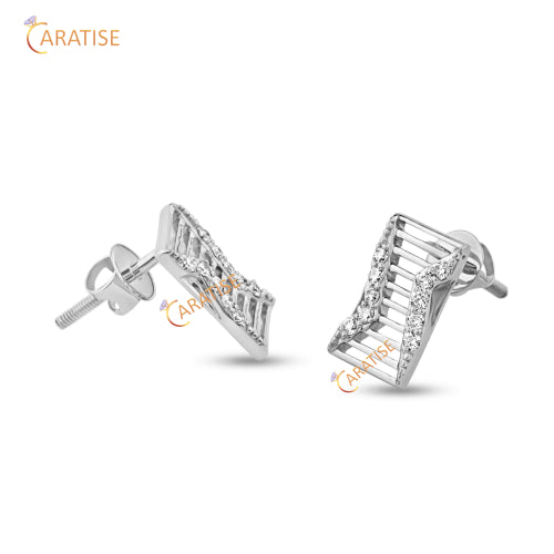 0.15 TDW Round Cut Diamond Earring | 925 Silver | Moissanite Diamond | Eco Friendly Diamond Earring