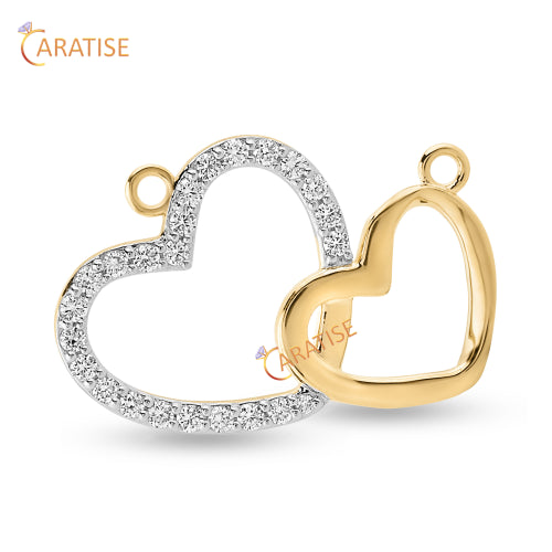 0.79 TDW Round Cut Heart Diamond Pendant 925 Silver