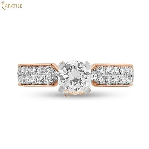 1.298 TDW Round Cut Diamond Engagement Ring 925 Silver