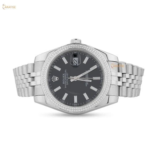 1.72 TDW Round Cut Diamond Watch | Moissanite Diamond Watch | Custom Made Diamond Watch | Charm Watch