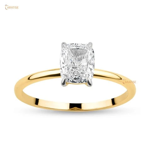 2.85 TDW Cushion Cut Diamond Solitaire Ring 925 Silver