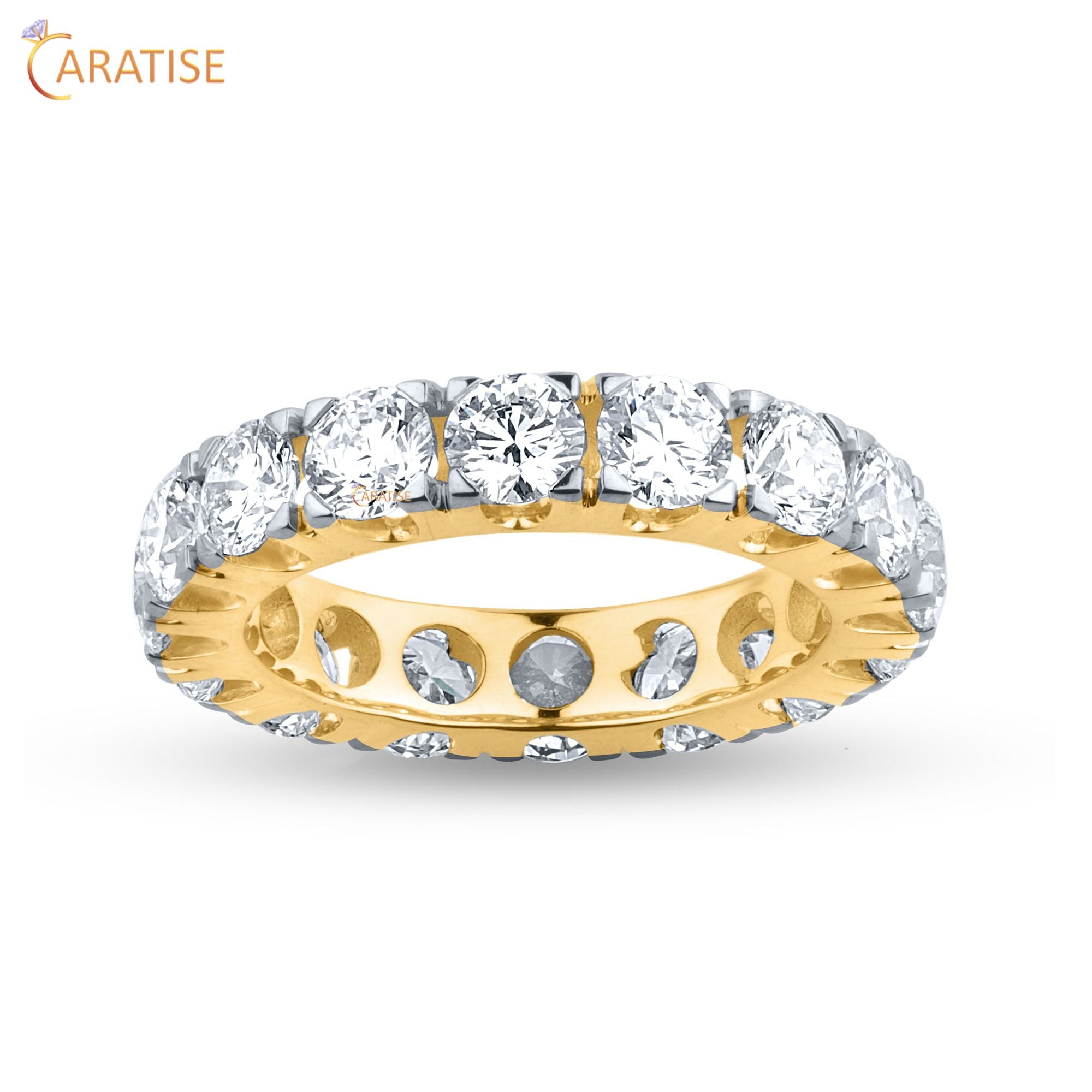 3.84 TDW Round Cut Moissanite Diamond Eternity Band| 925 Silver