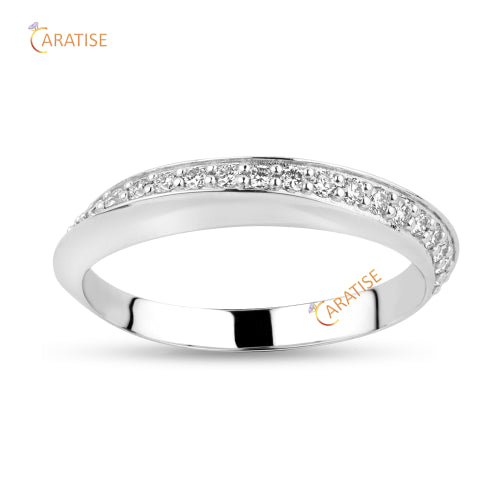 0.18 TDW Round Cut Moissanite Diamond Band Ring 925 Silver