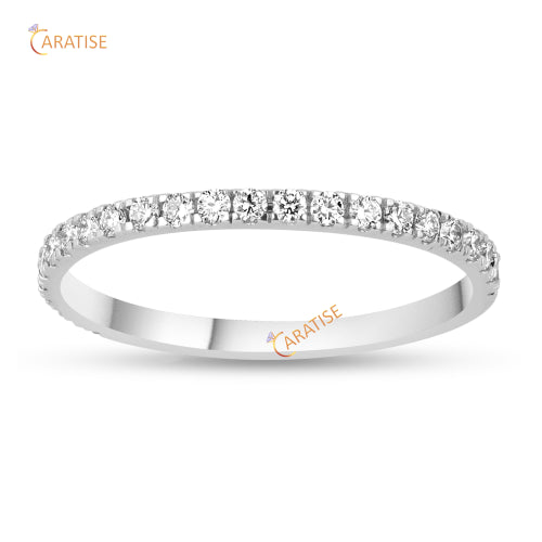 0.17 TDW Round Cut Moissanite Diamond Ring 925 Silver