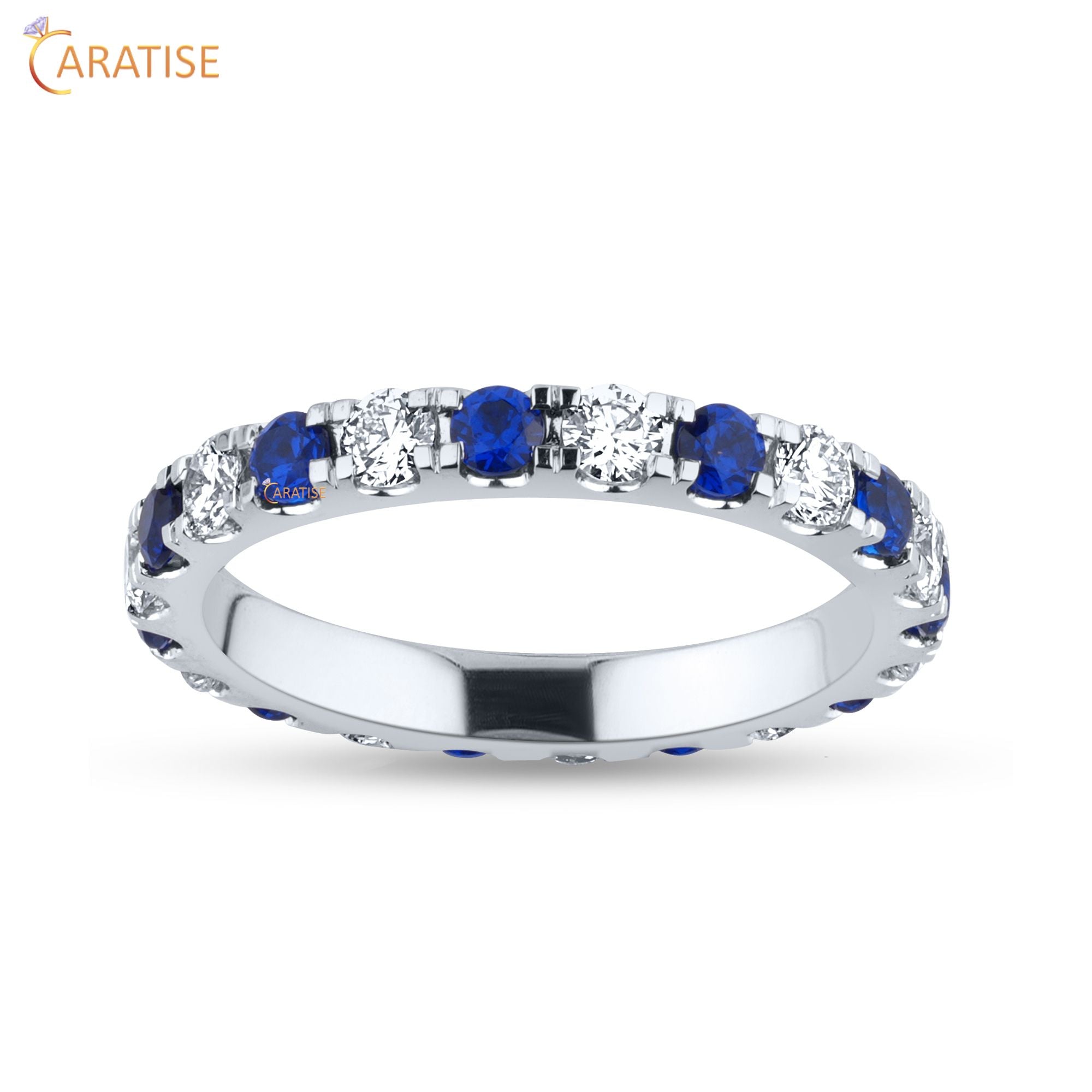 1.50 TDW Round Cut Moissanite Diamond Eternity Band | 925 Silver