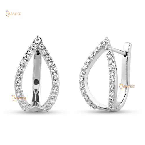 0.55 TDW Round Cut Diamond Earring 925 Silver
