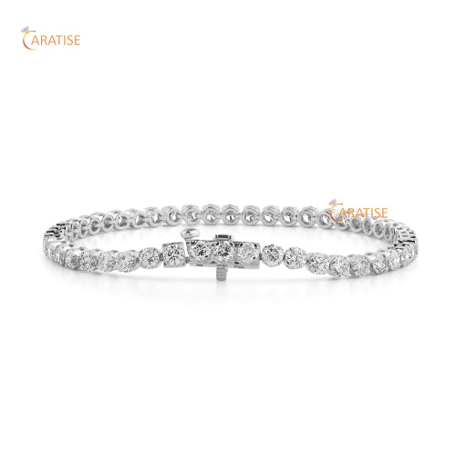 1.94 CT Round Cut Diamond Tennis Bracelet 925 Silver