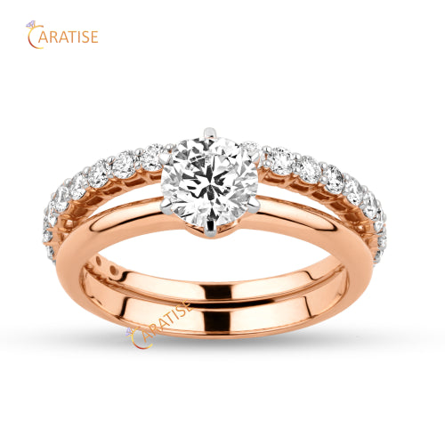 1.78 TDW Round Cut Moissanite Diamond Engagement Ring 925 Silver