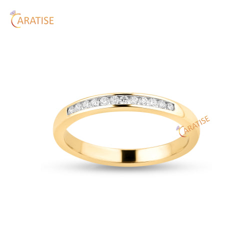 0.20 TDW Round Cut Moissanite Diamond Band Ring 925 Silver